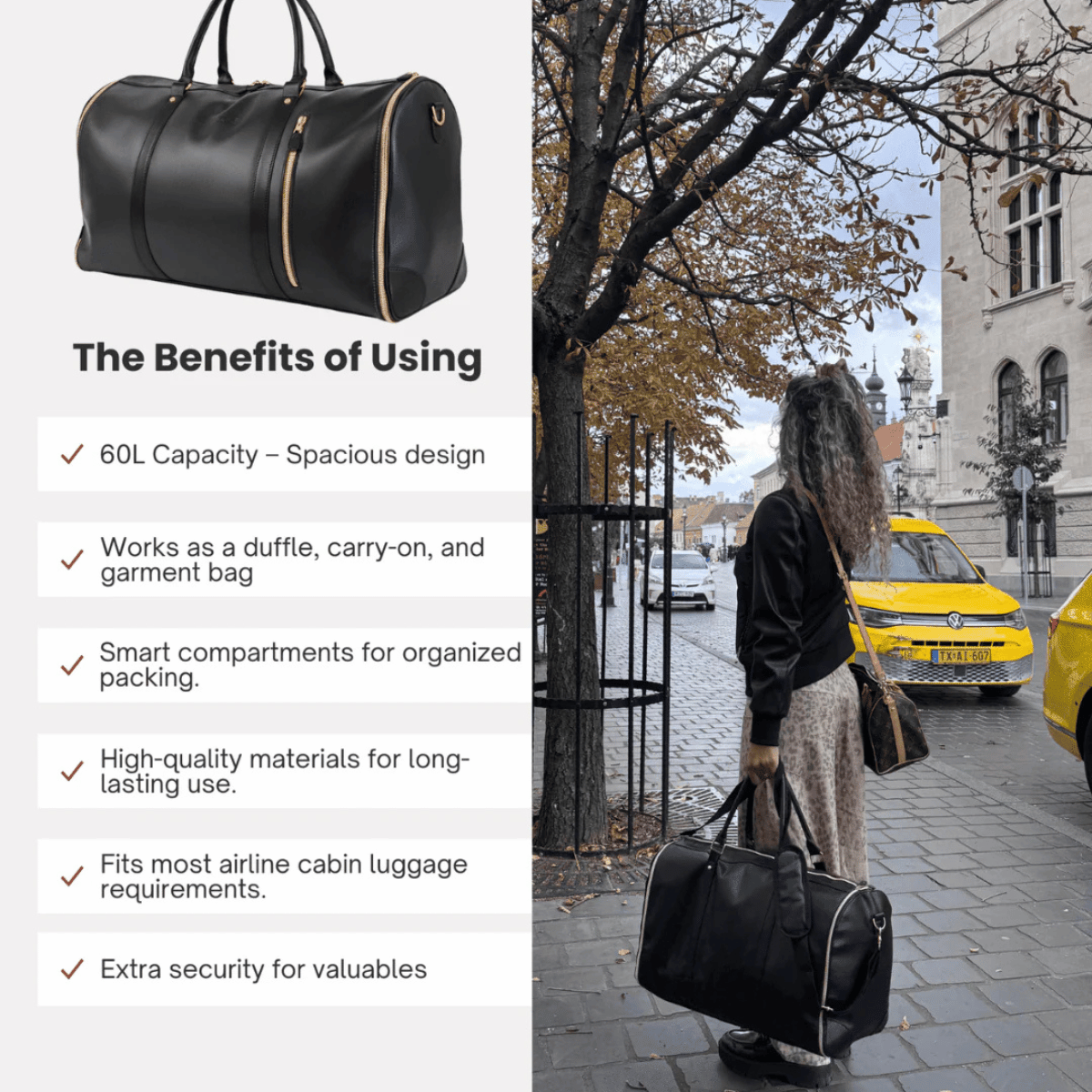 Volosia Executive Heritage Leather Travel Duffel