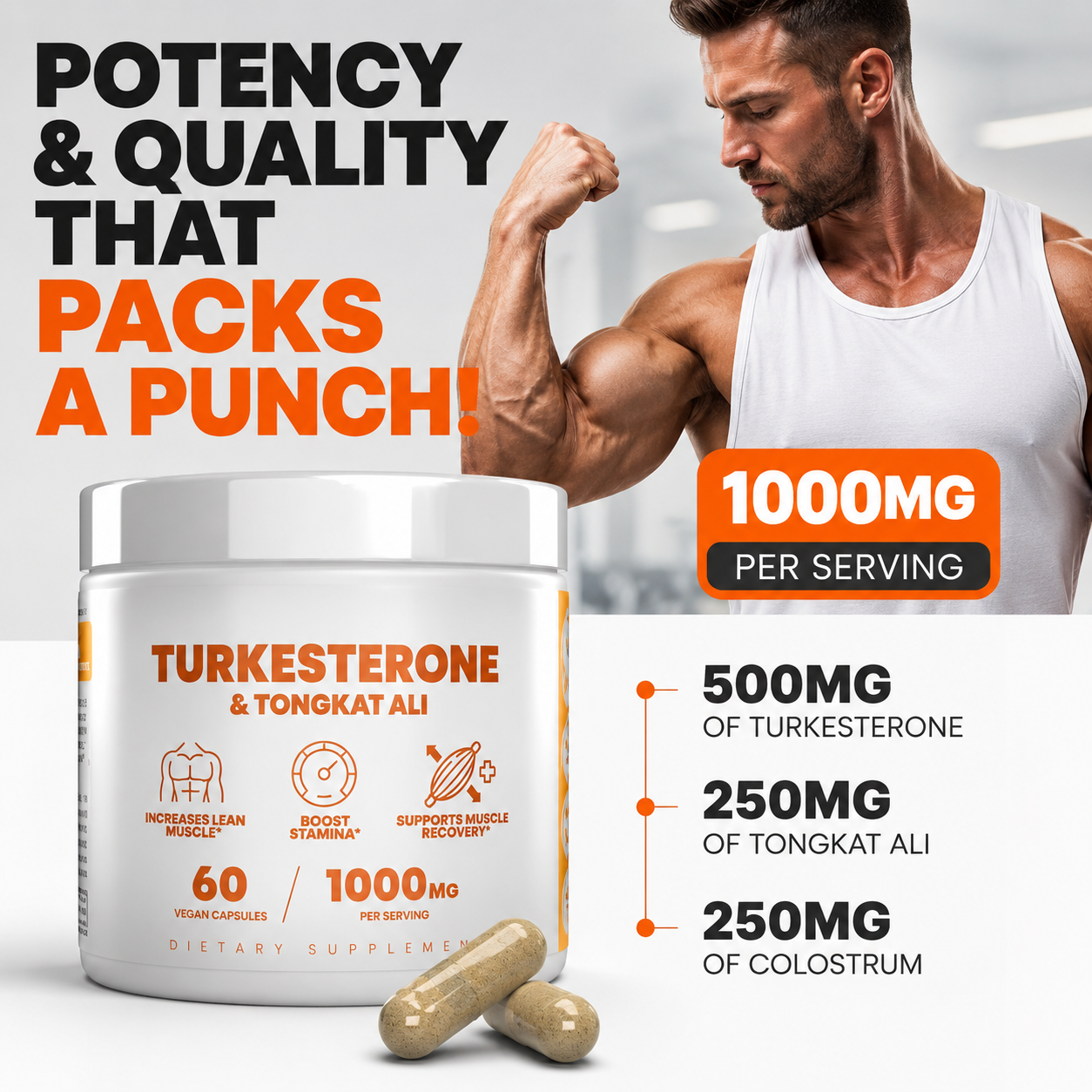 Turkesterone & Tongkat Ali Botanical Extract Capsules