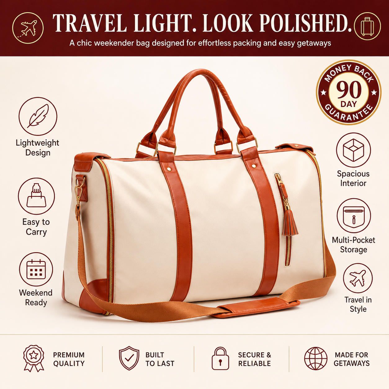 Large Capacity Foldable Travel Duffle Bag