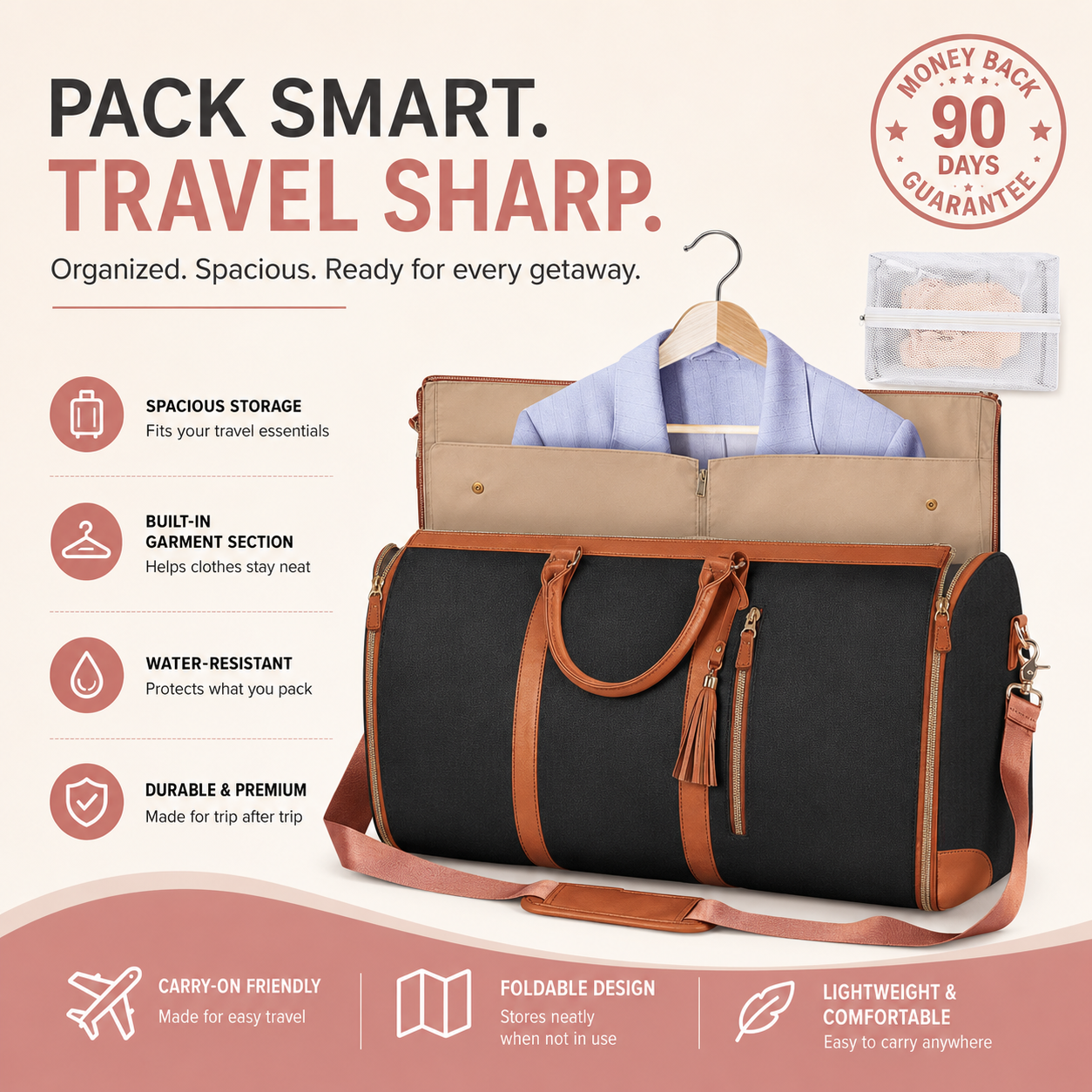 Large Capacity Foldable Travel Duffle Bag
