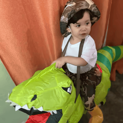 Kids Ride-On Inflatable Dinosaur Costume with Built-In Fan