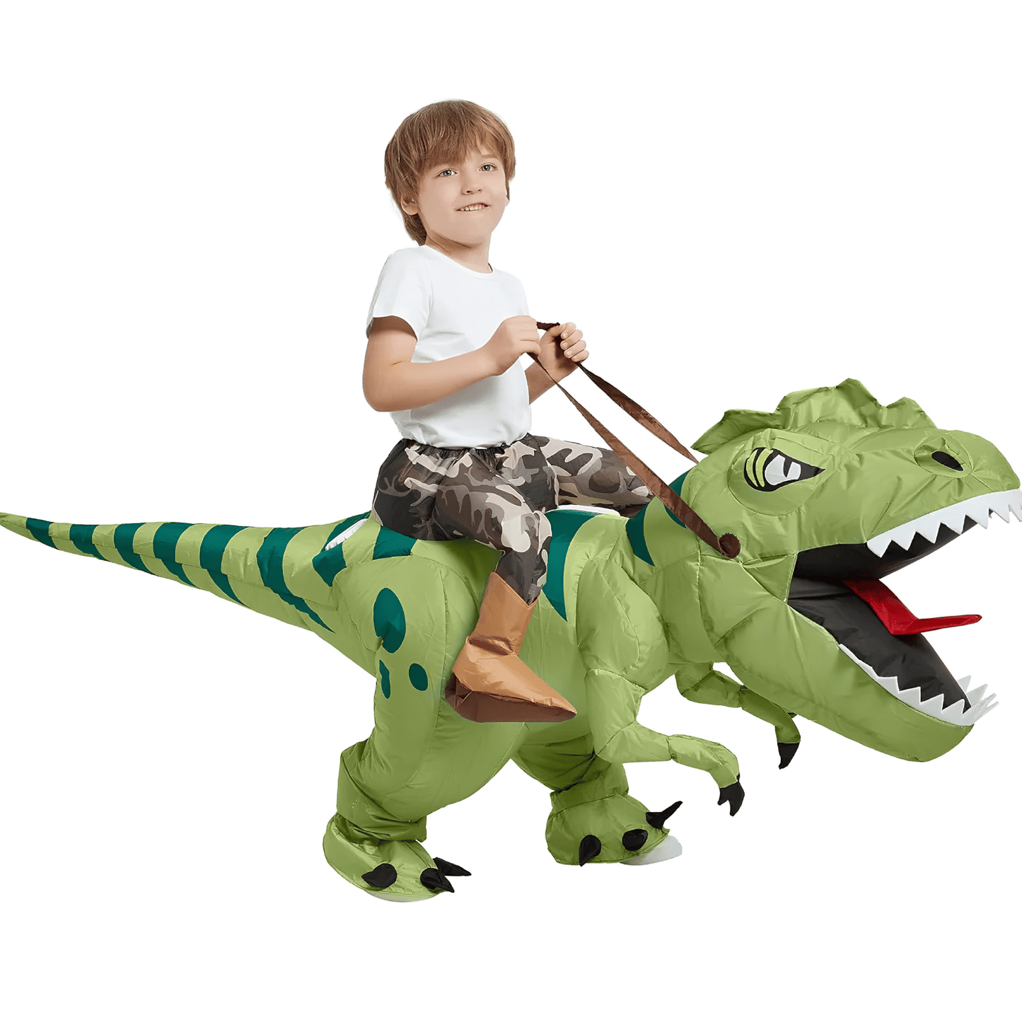 Kids Ride-On Inflatable Dinosaur Costume with Built-In Fan