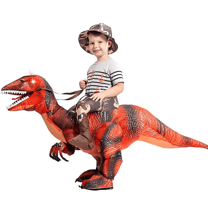 Kids Ride-On Inflatable Dinosaur Costume with Built-In Fan