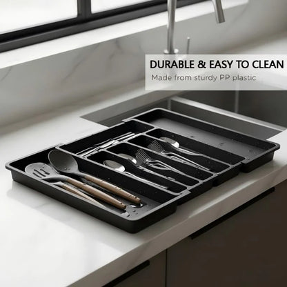 Expandable Kitchen Cutlery Drawer Organizer – Adjustable Utensil Storage Tray