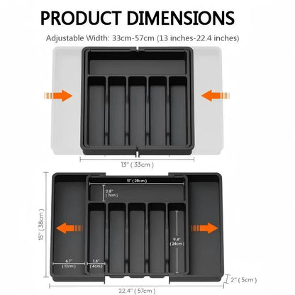 Expandable Kitchen Cutlery Drawer Organizer – Adjustable Utensil Storage Tray